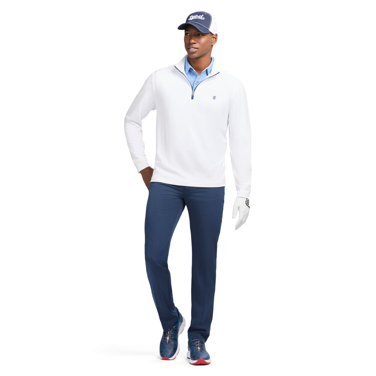 Izod Swingflex dobby pants security zip pocket for valuables on the move