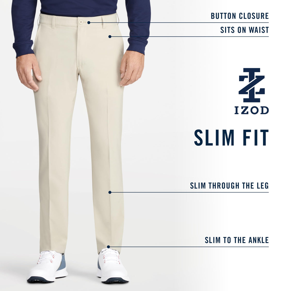 IZOD SwingFlex UPF50 pants offer sun protection during outdoor wear