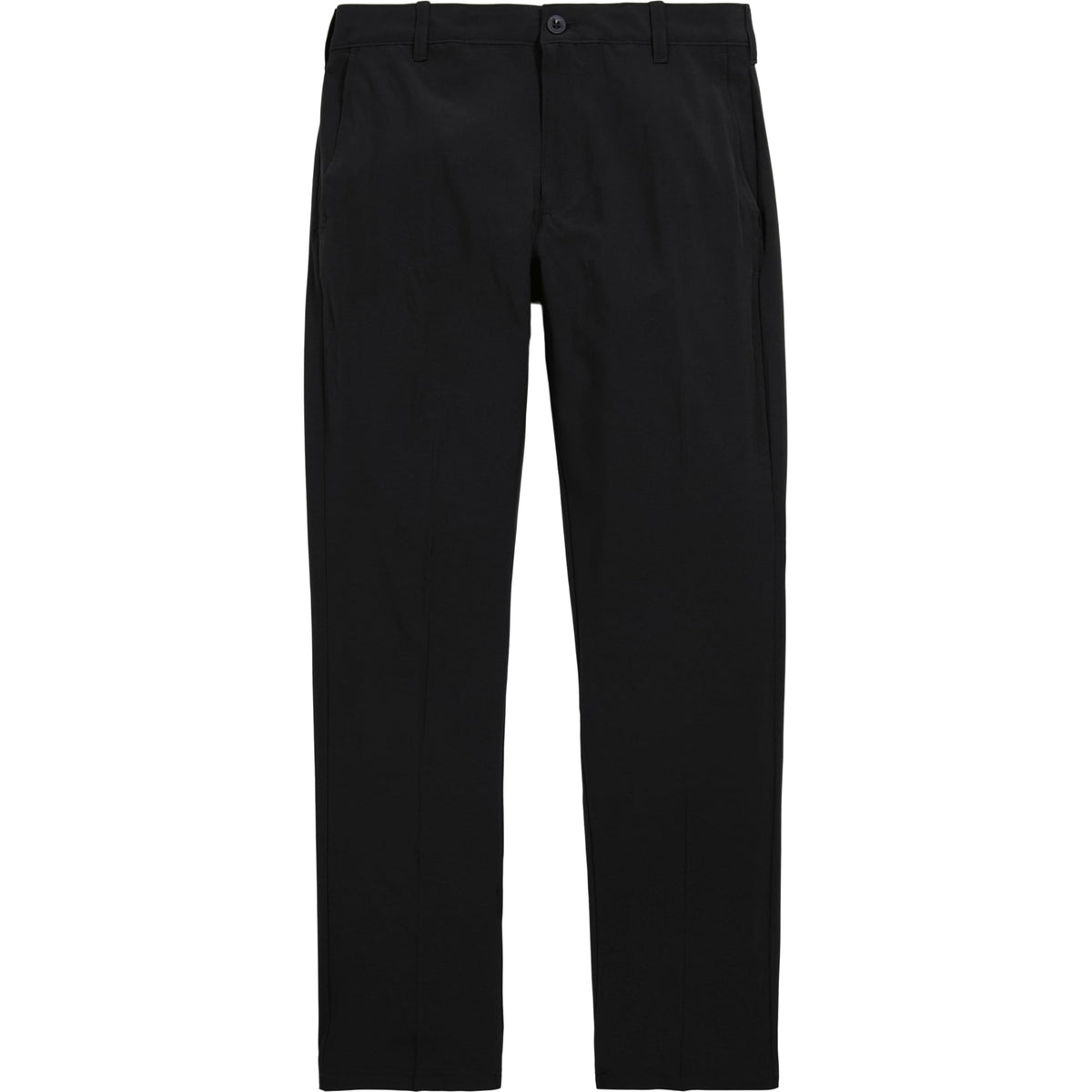 IZOD SwingFlex black pants back view with clean flat-front design