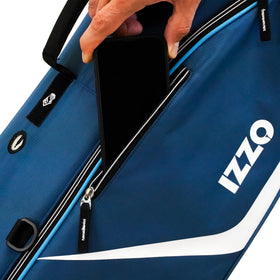 4-way padded top on Izzo bag protects clubs and keeps shafts organized