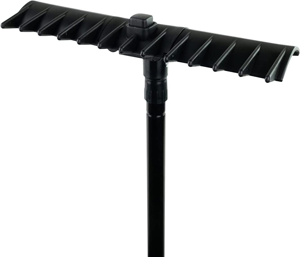 Izzo Foldable Bunker Rake stored in golf bag for quick access