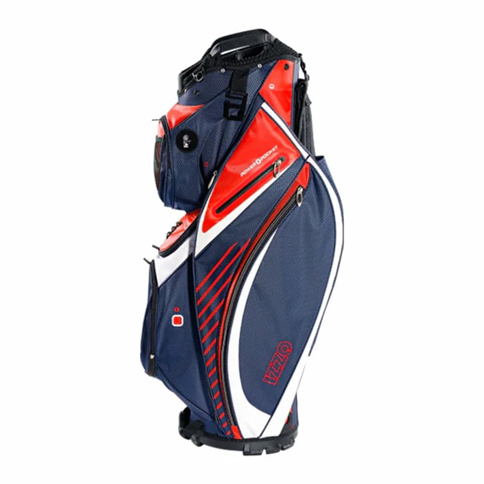 Izzo Gemini cart bag with organization for quick club access on the course.
