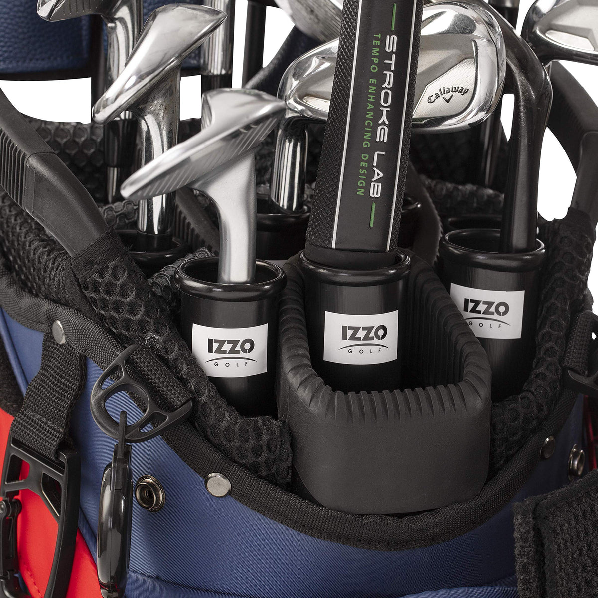 IZZO Golf Club Tube fits in any golf bag for organized club storage.