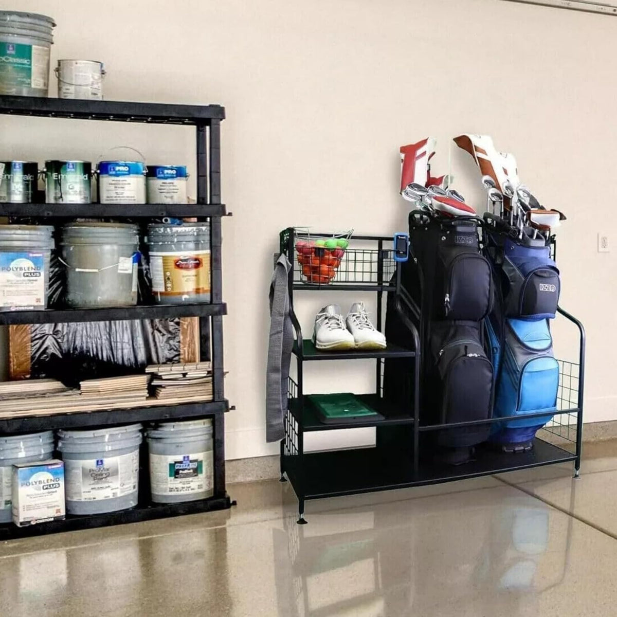Izzo Golf Garage Storage Organizer durable metal construction for long-lasting use