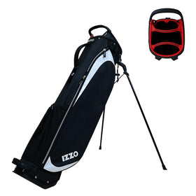 Izzo Quik 9 golf stand bag top view highlights its compact design and easy-access layout.