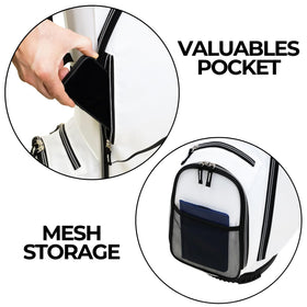 Izzo Ultra-Lite cart bag insulated water bottle pocket for hydration on course.