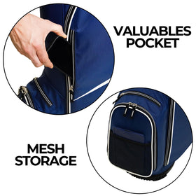 Izzo Ultra-Lite Cart Bag Navy pocket storage for essentials
