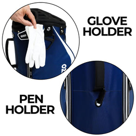 Izzo Ultra-Lite Cart Bag Navy rain hood protects gear