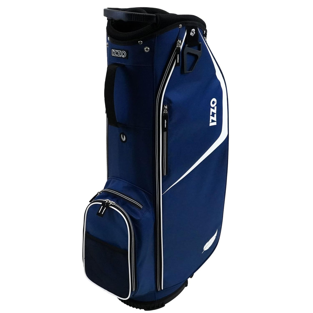 Izzo Ultra-Lite Cart Bag Navy top view shows compact, lightweight transport