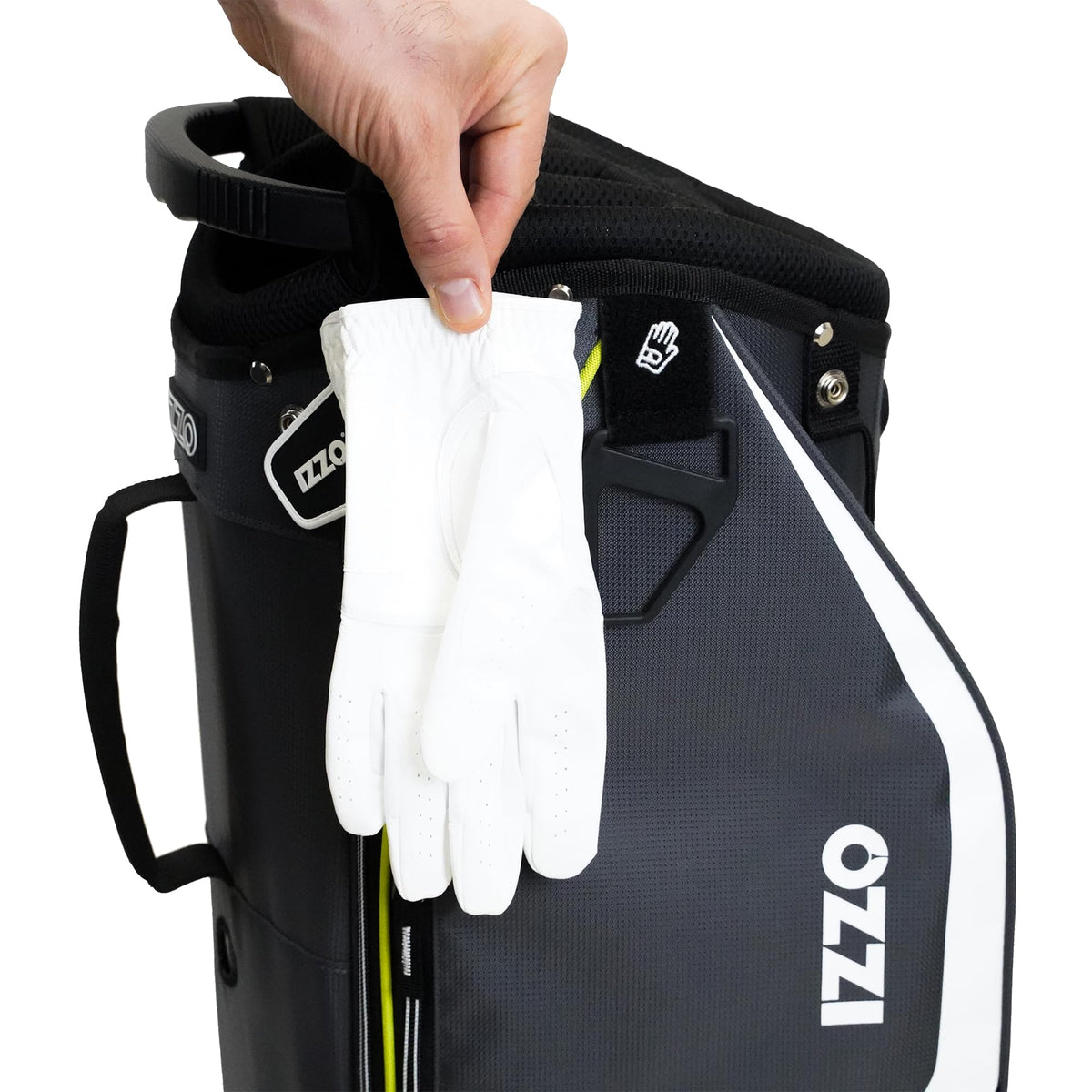 Izzo Ultra-Lite cart bag SmartGRIP handle enables easy loading and unloading