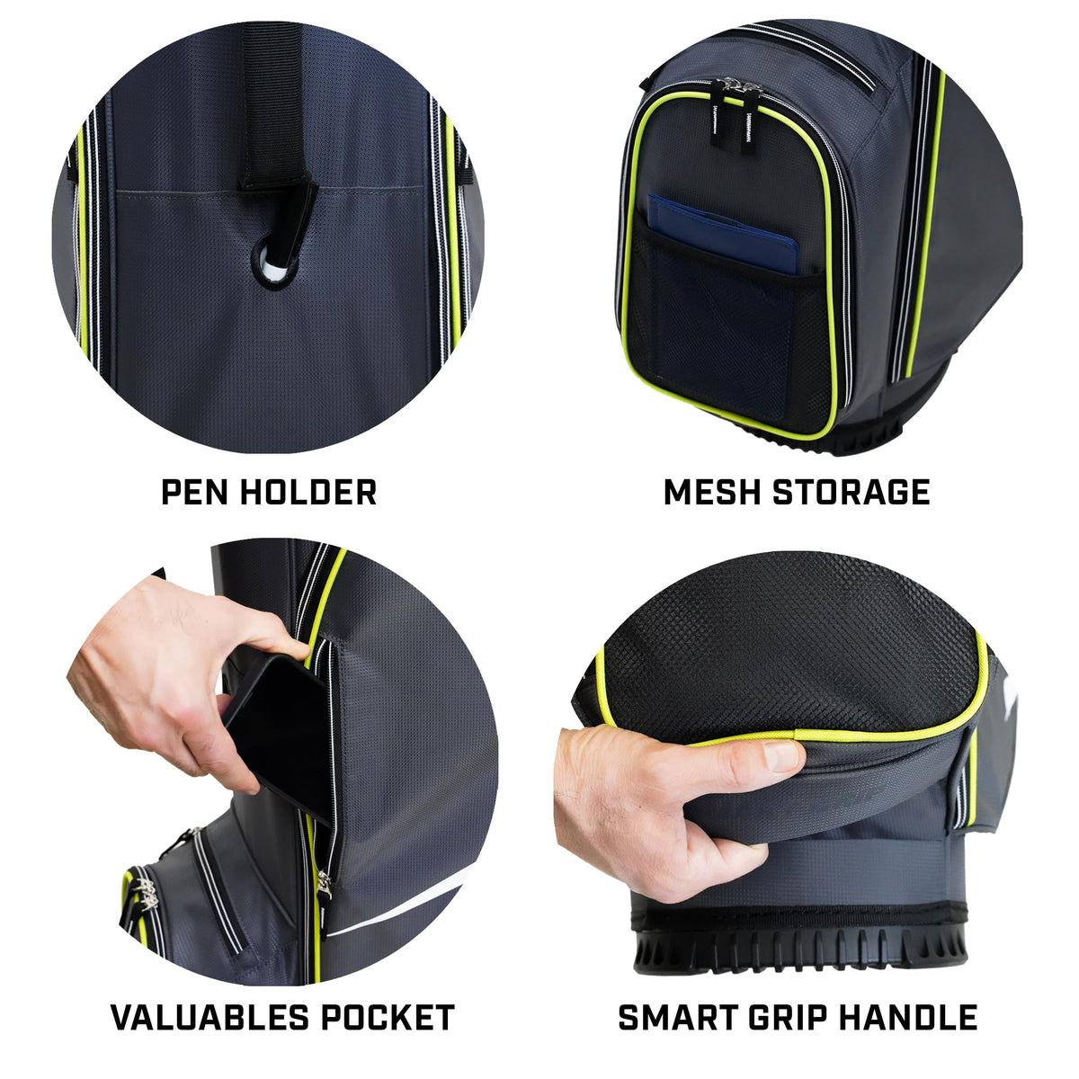 Izzo Ultra-Lite cart bag umbrella holder ready for on-course weather protection