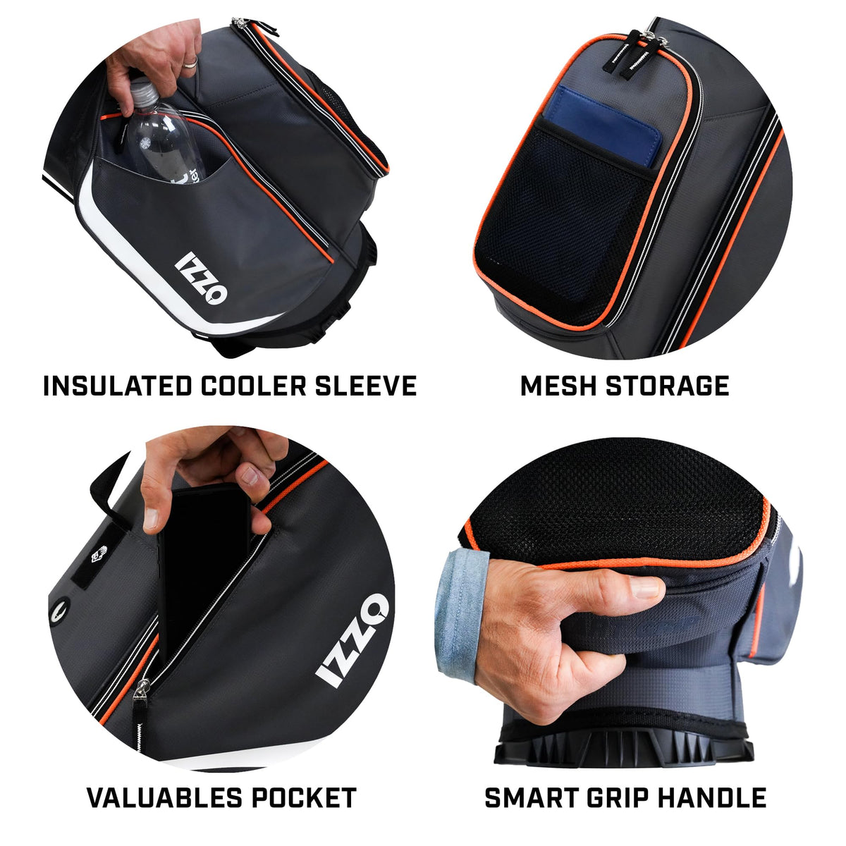 Izzo Ultra-Lite stand bag full-length dividers keep clubs organized