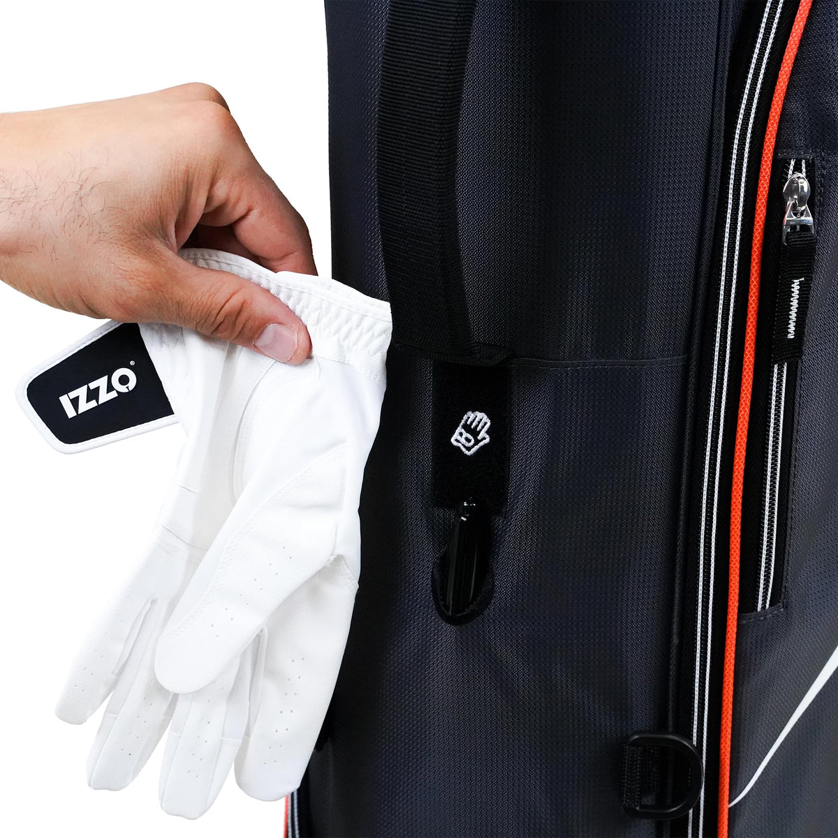 Izzo Ultra-Lite stand bag waterproof valuables pocket secures essentials