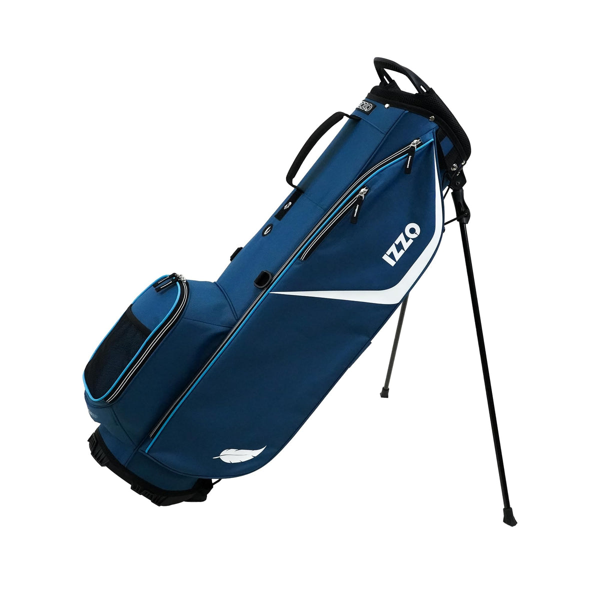 Izzo Ultra-Lite Stand Bag in navy blue showing compact design for easy transport