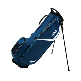 Izzo Ultra-Lite Stand Bag in navy blue showing compact design for easy transport