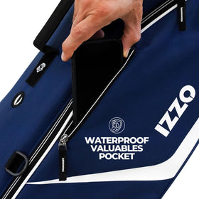 Izzo Ultra-Lite Stand Bag umbrella holder and rain hood included.