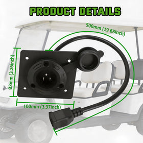 JacEnergy 120V plug with waterproof cap protects charging in wet conditions.