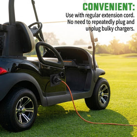 JacEnergy EZGO TXT compatibility adapter ensures secure, direct charging connections.