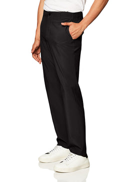 Jack Nicklaus solid golf pants, side view, stretch fabric for full swing range.