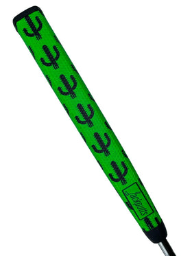 Jackputts Cactus Classic midsize pistol putter grip on the green improves feel and control.