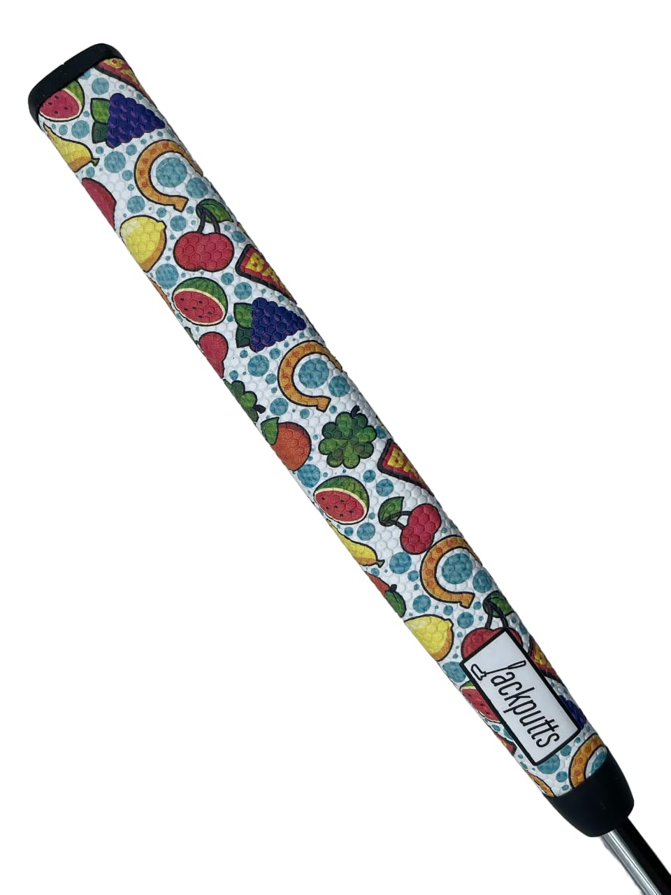 Jackputts Jackpot midsize pistol putter grip in action for on-green control.