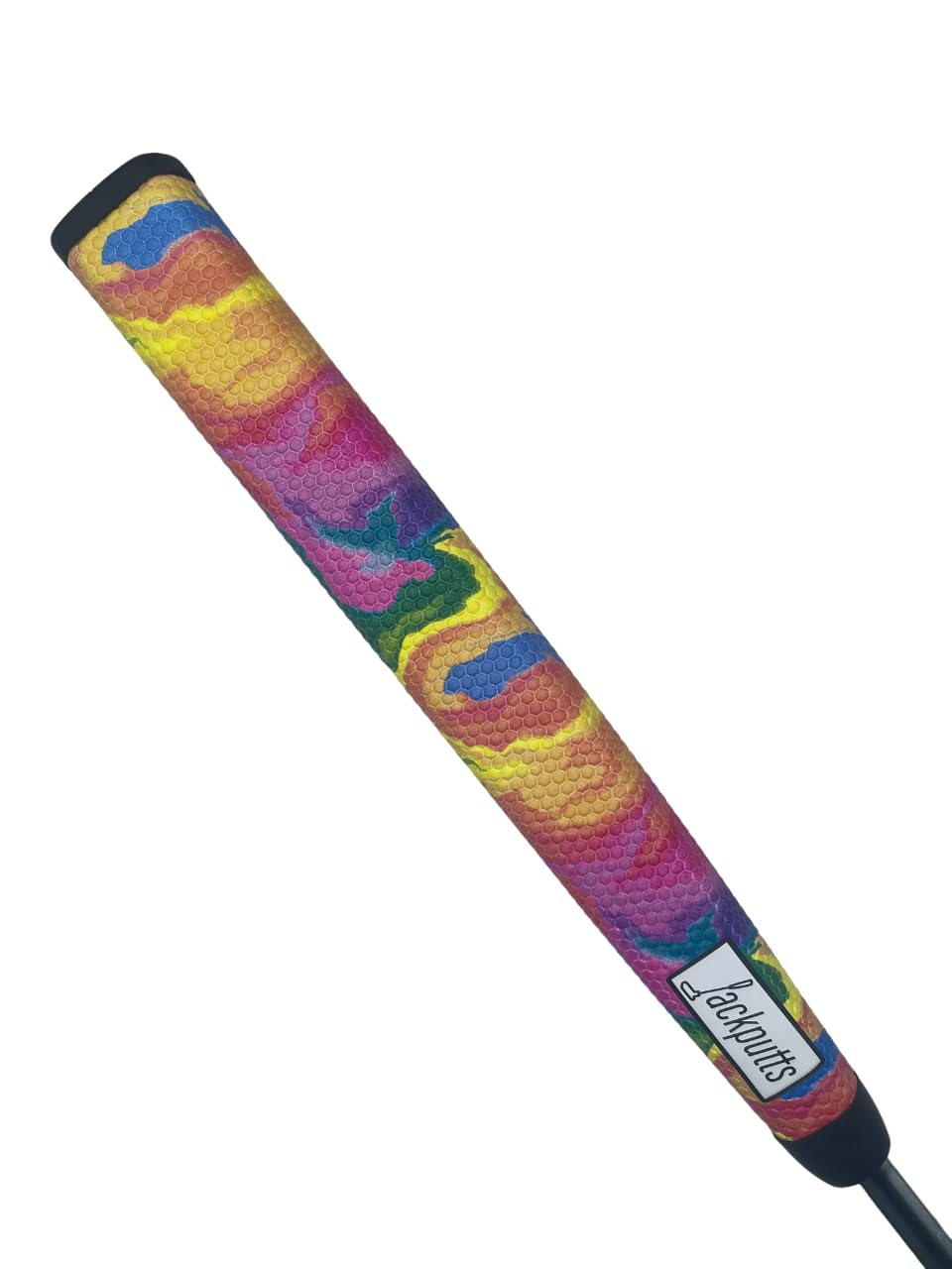 Jackputts Liquid Rainbow putter grip with vibrant rainbow colors for alignment on greens