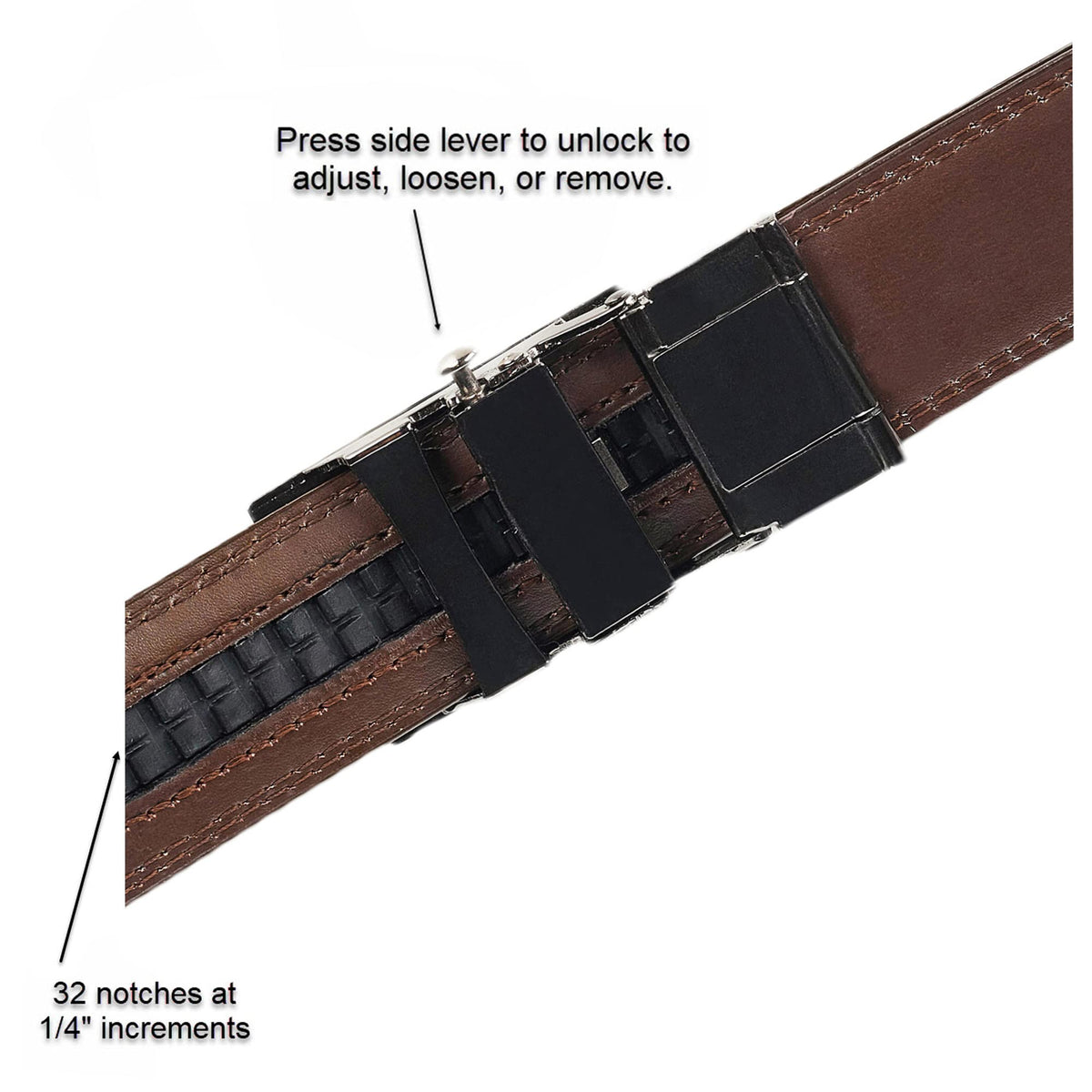 Jacob Alexander belt 4-stripe design offers versatile style from formal to casual.
