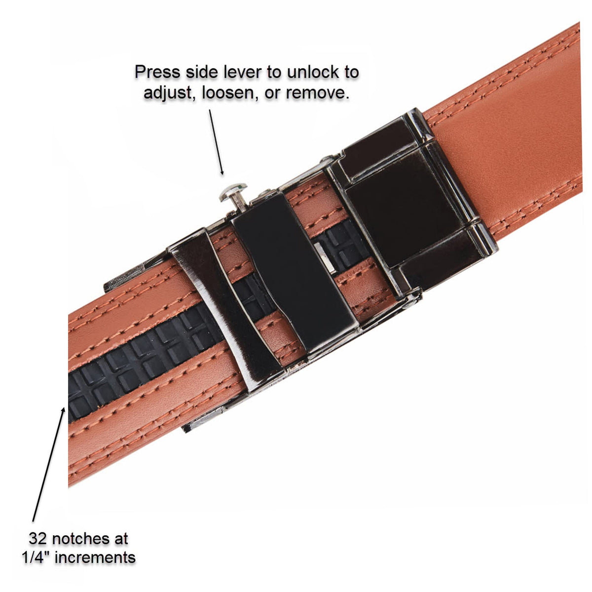 Jacob Alexander 32-notch tracking system detail for precise fit