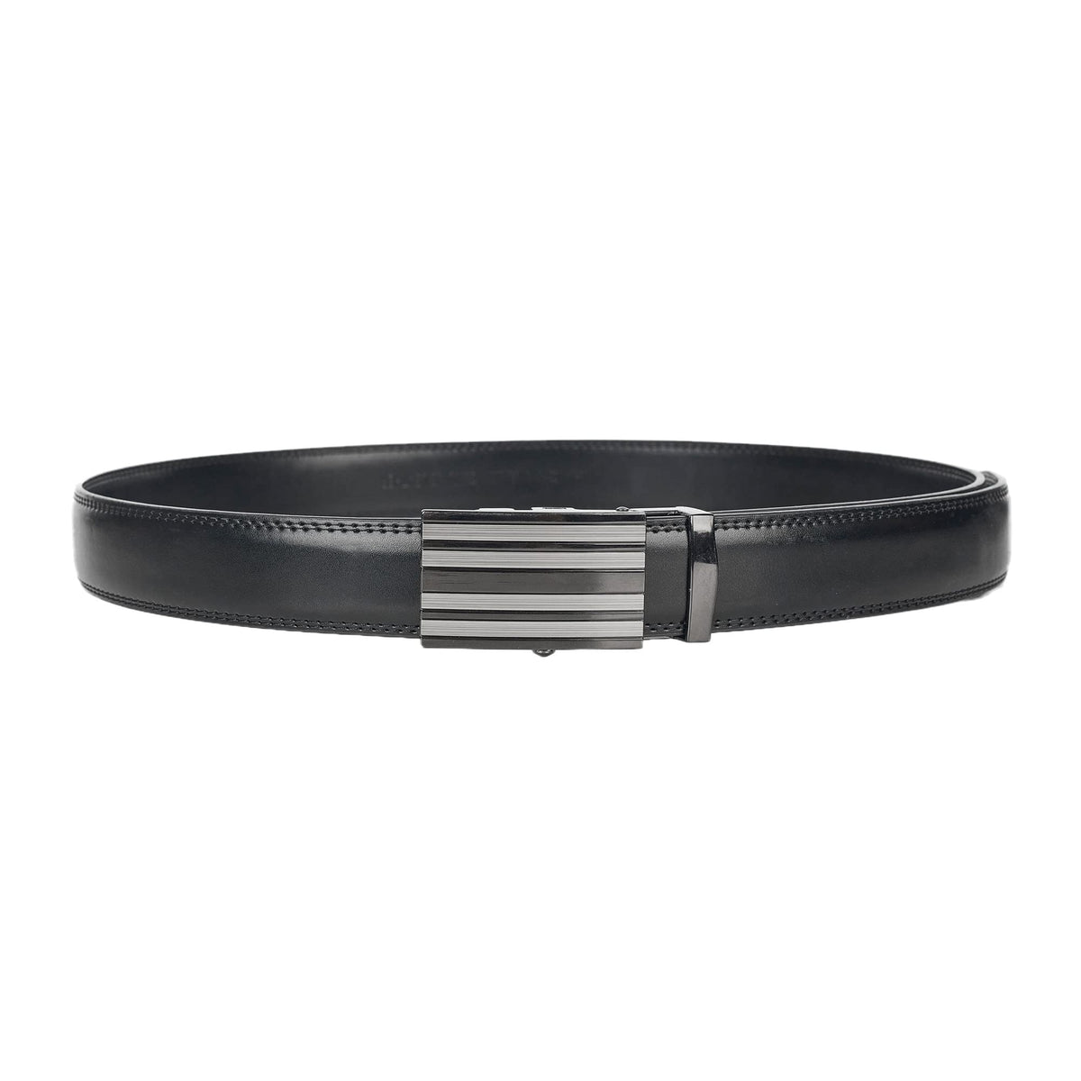 Jacob Alexander men's belt in black leather with front buckle for formal wear