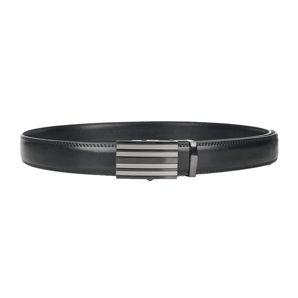 Jacob Alexander men's belt in black leather with front buckle for formal wear