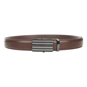 Jacob Alexander men's genuine leather belt close-up shows durable stitching and texture.