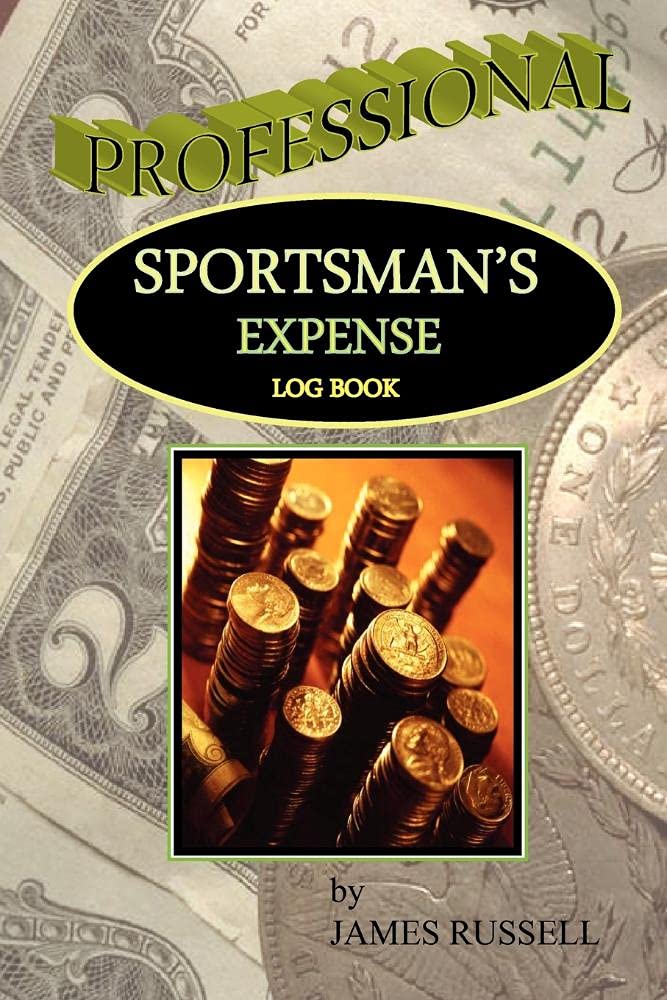 James Russell expense log book cover, durable and portable for recording sports expenses