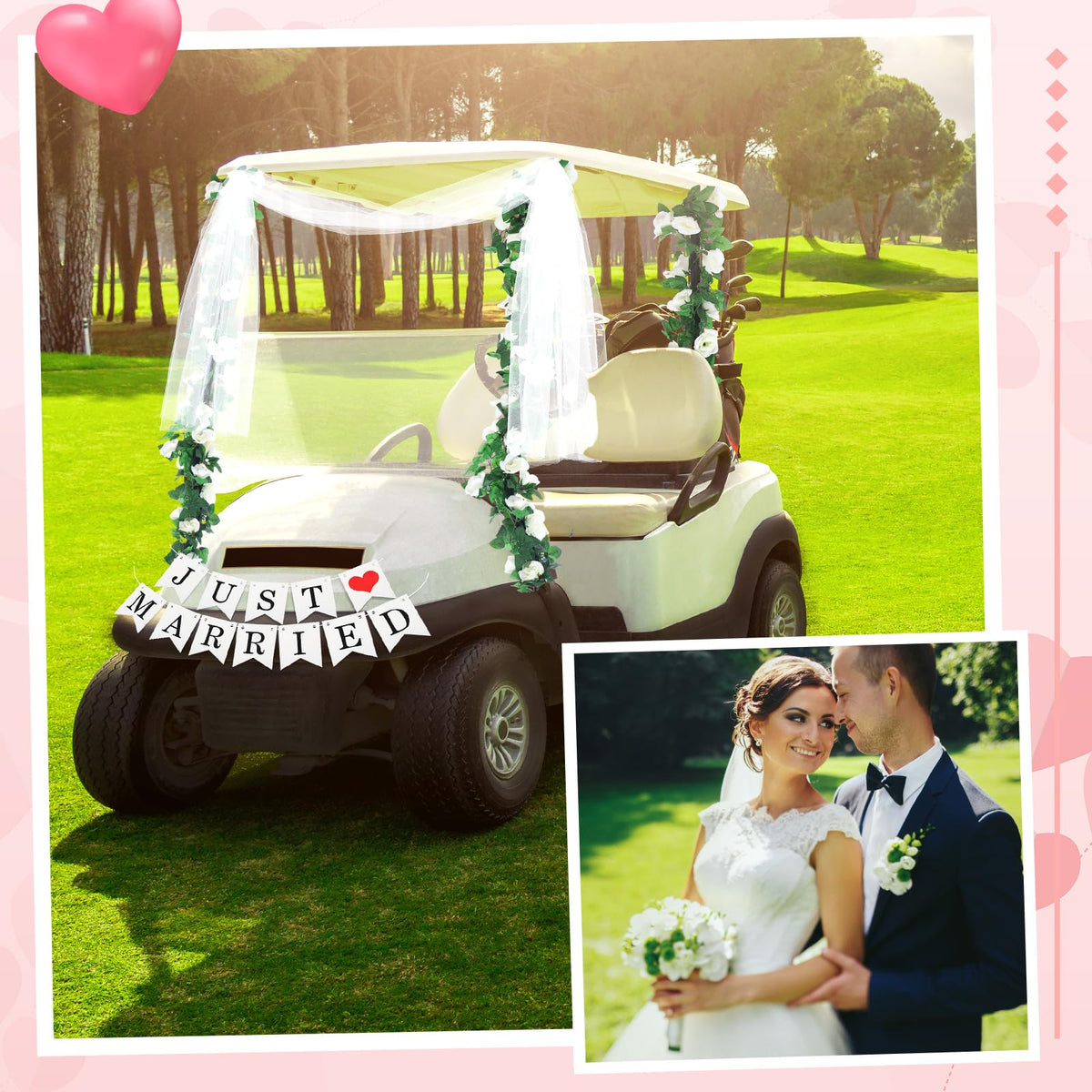 Janinka golf cart decor set packaging for quick assembly