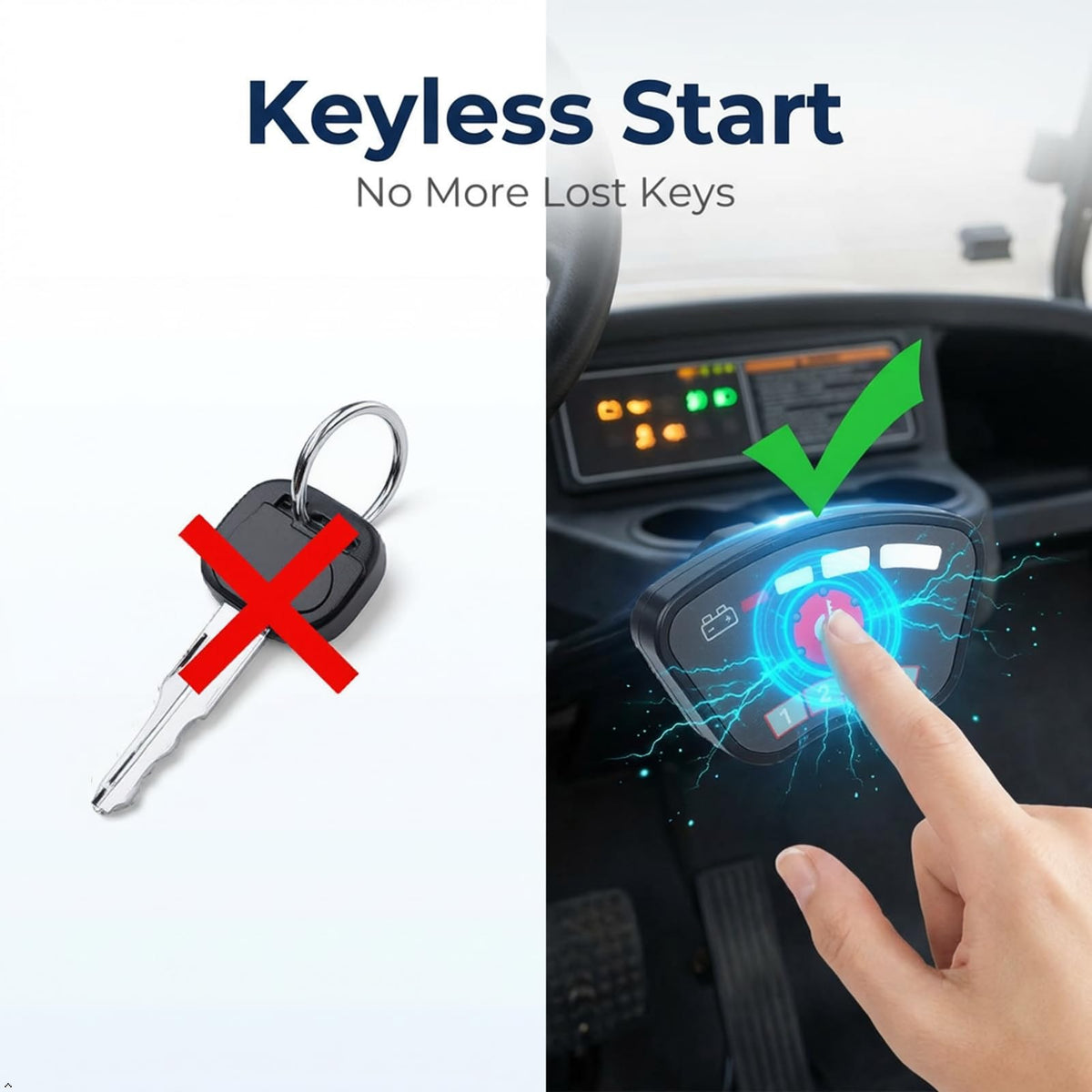Jauarta keyless start for Club Car DS Precedent showing broad compatibility
