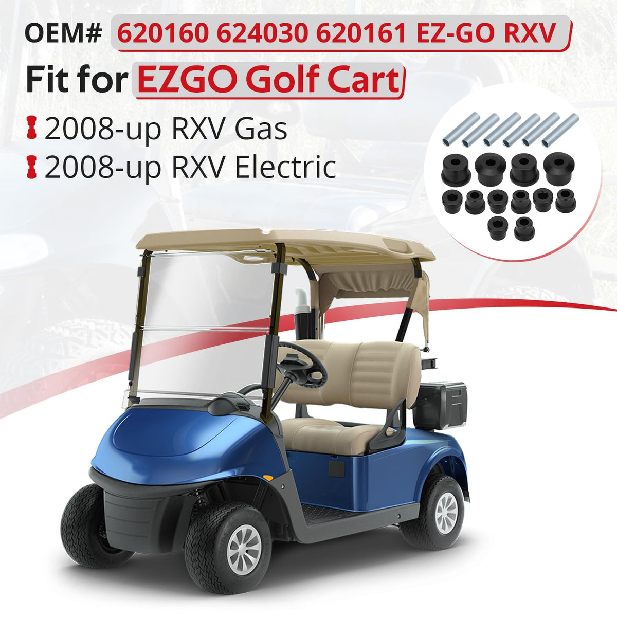 JAVIK EZGO RXV large bushings with durable rubber material for longevity