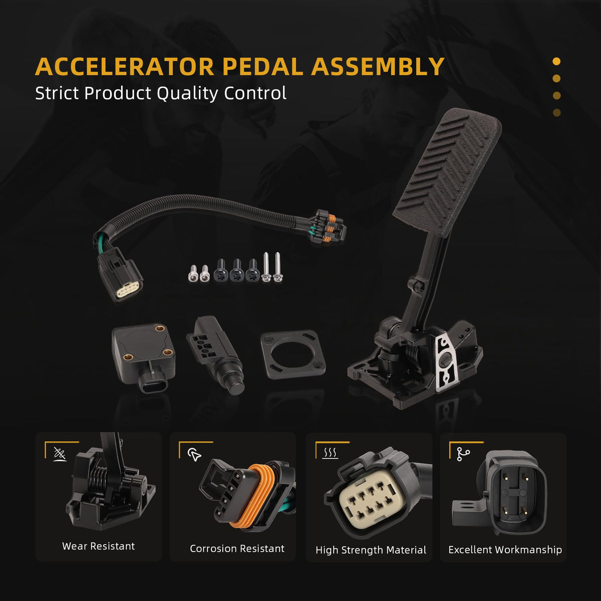 JAVOUKA accelerator pedal in durable material highlights long service life.