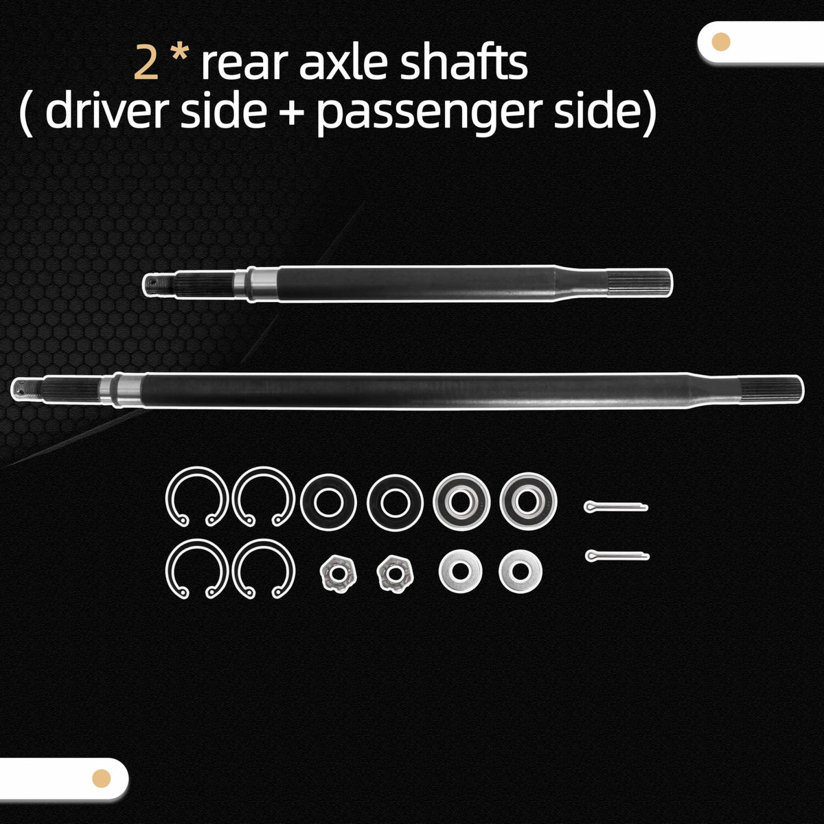 JAVOUKA packaging for EZGO RXV rear axle kit