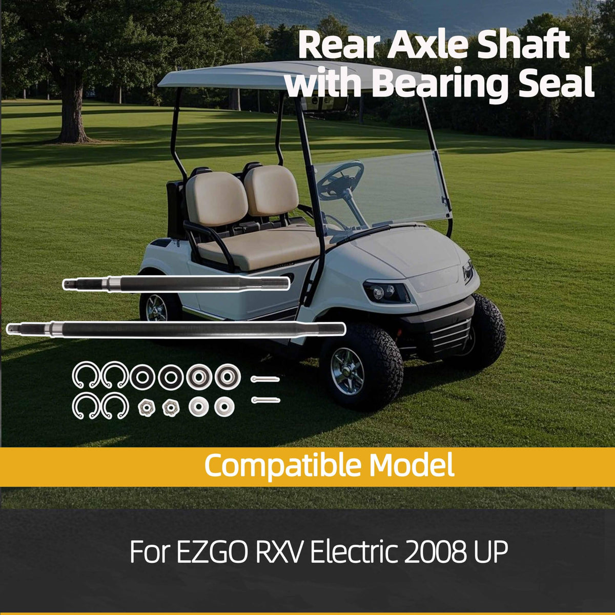 JAVOUKA EZGO RXV passenger-side rear axle shaft with bearing seal for durability