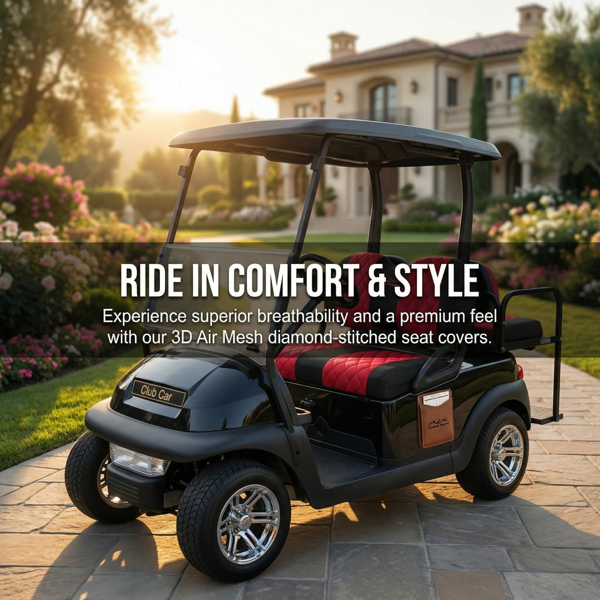 Jaxpare breathable mesh seat cover for Club Car Precedent, cooler upholstery