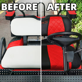 Jaxpare EZGO RXV fit seat cover on a rear/right seat area