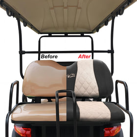 Jaxpare 2-seat configuration beige cover for complete cart protection.