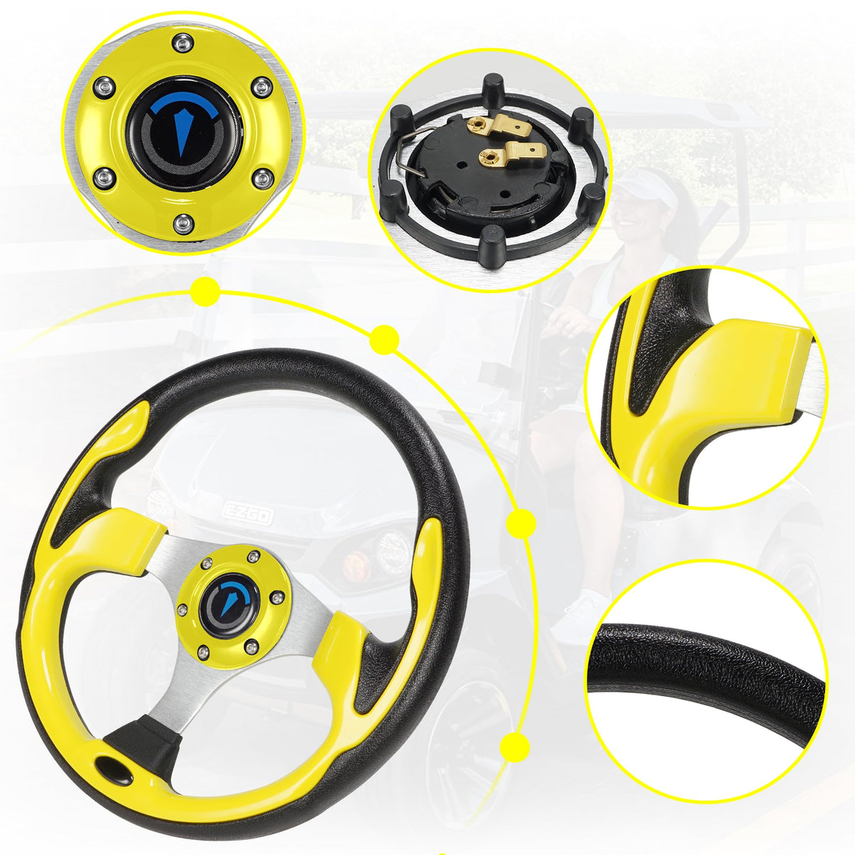 Jaxpare yellow grip detail emphasizes cushioned, non-slip handling.