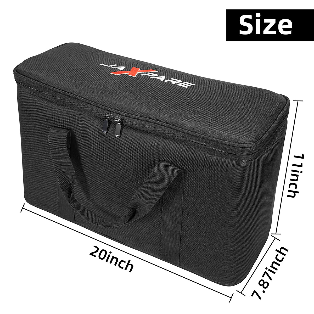 Jaxpare padded carrying handle for comfortable transport.