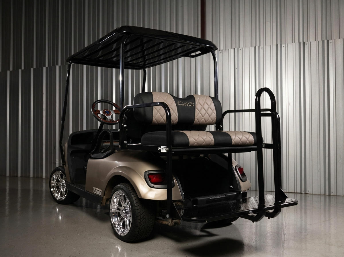 Jaxpare beige-black seat cover for golf carts
