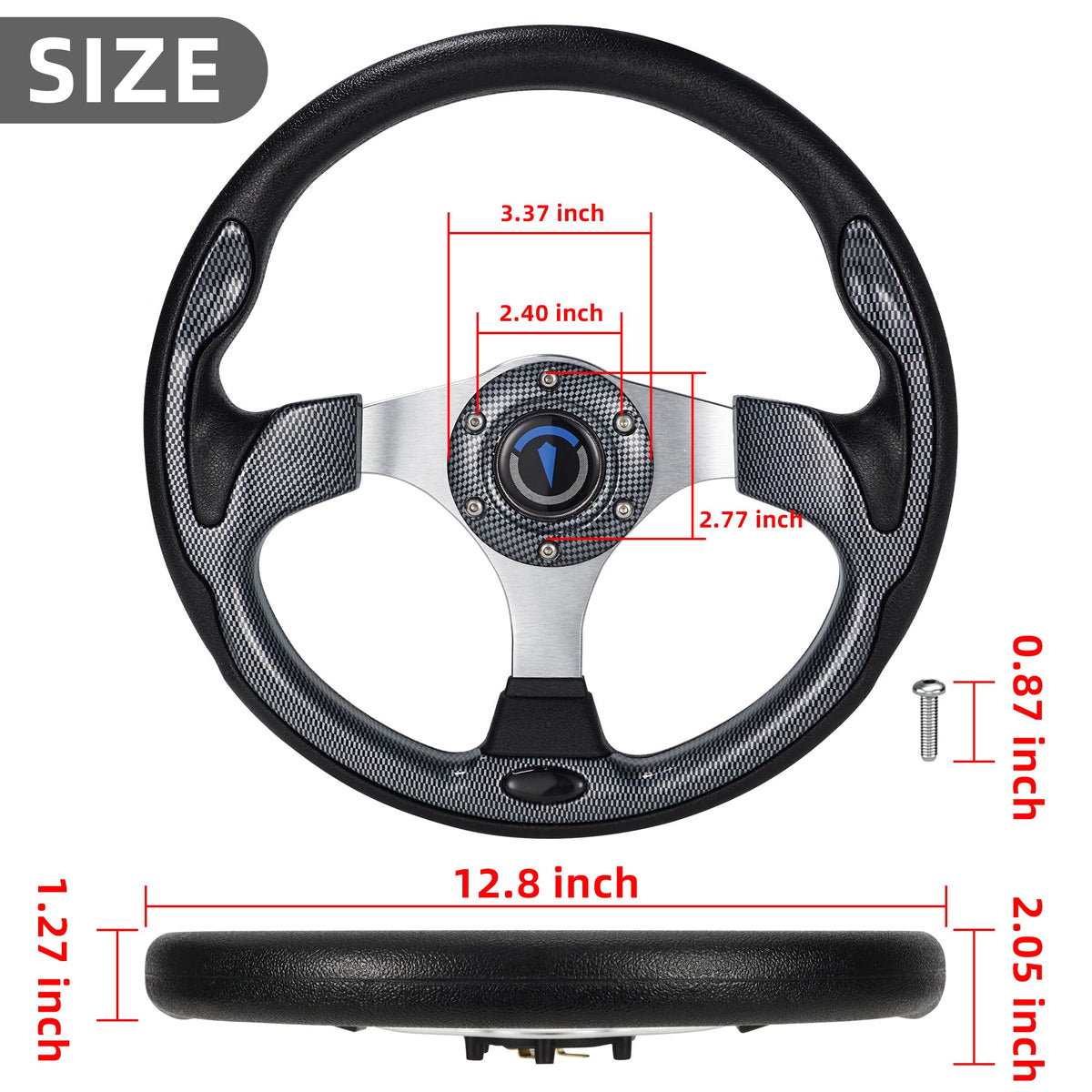 Jaxpare steering wheel color options available to customize your cart.