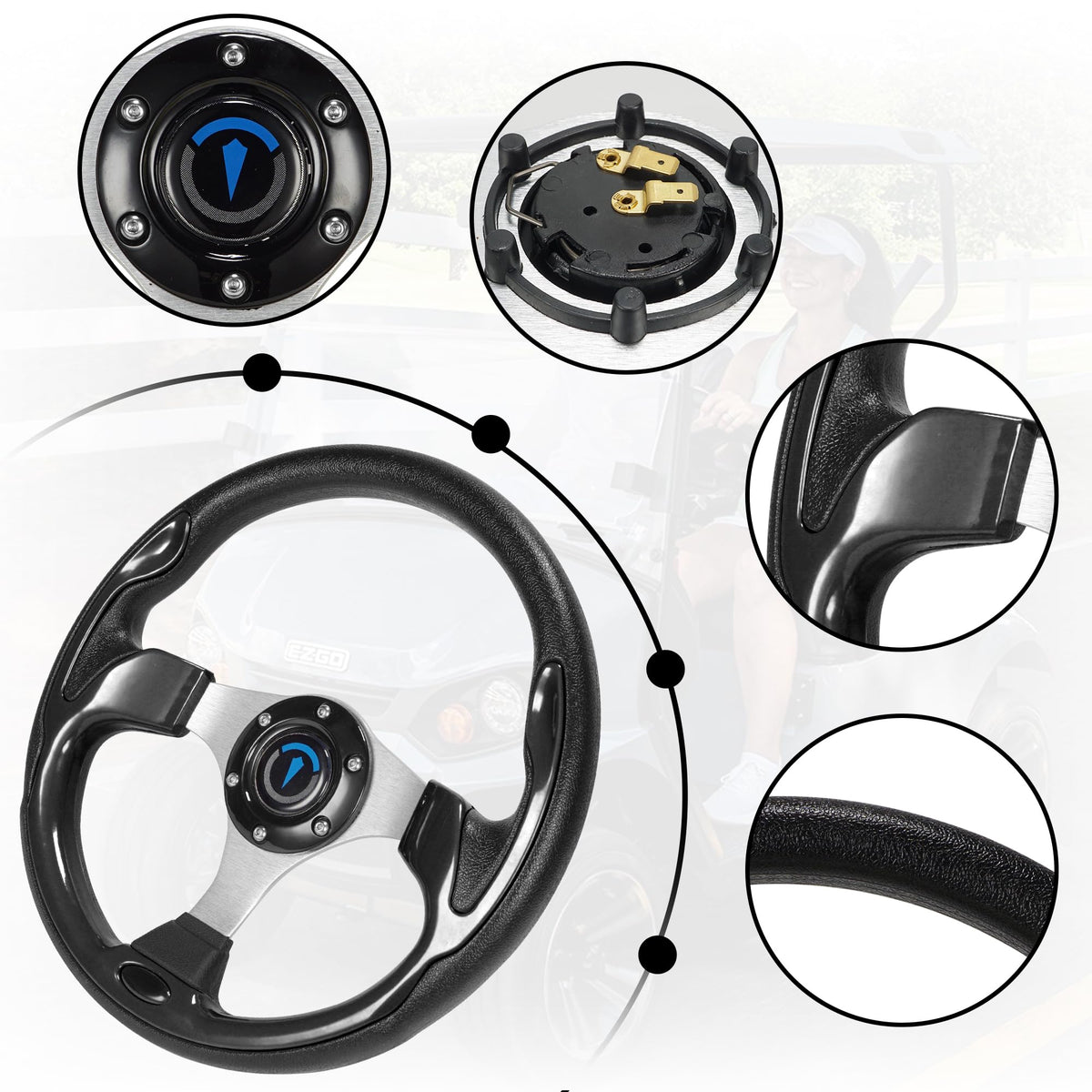 Jaxpare steering wheel includes a tool bag for quick installation.