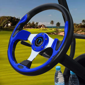 Jaxpare universal steering wheel blue with 13-inch diameter for carts.