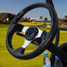Jaxpare universal steering wheel in classic black offers a comfortable grip for longer rides.