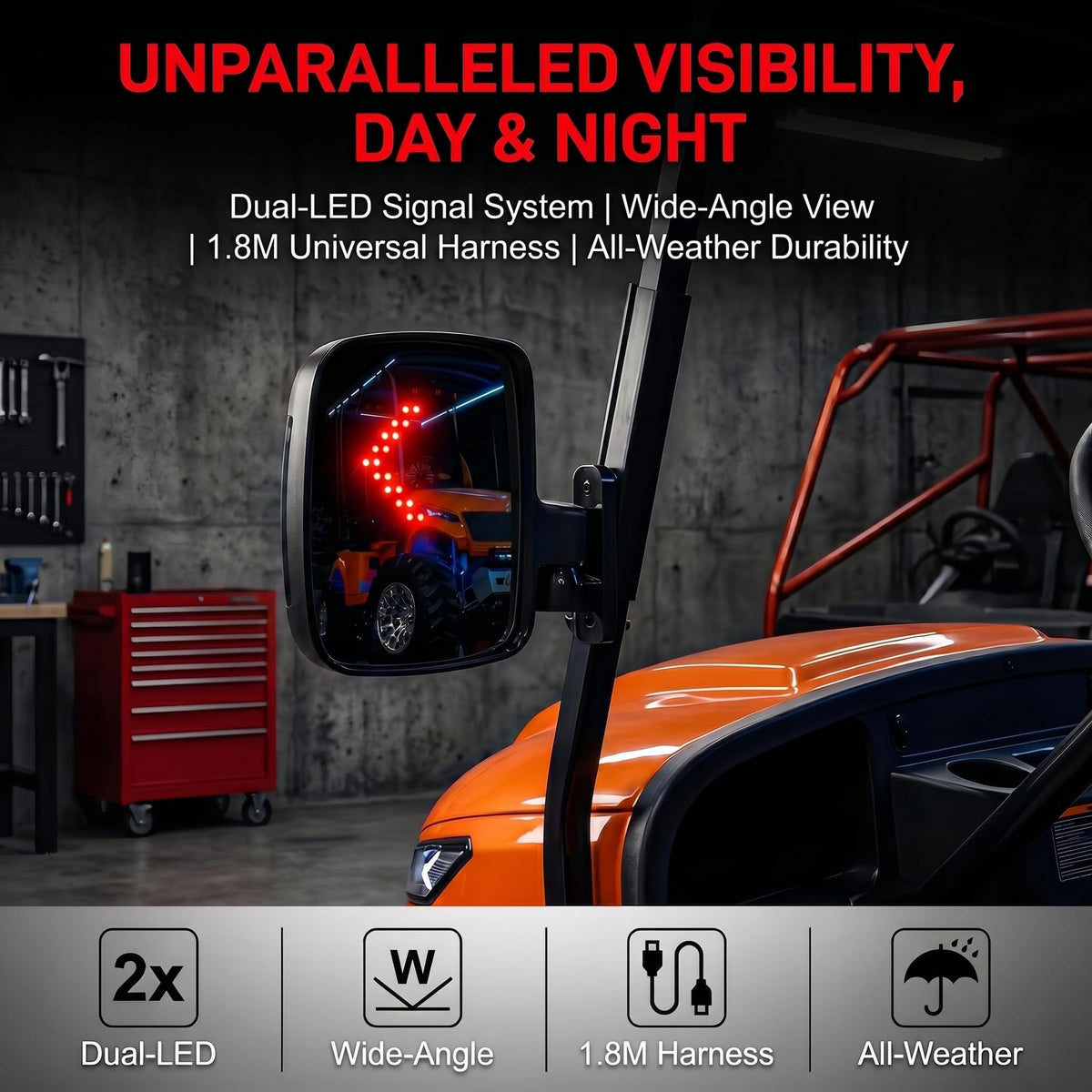 Jaxpare upgraded PP shell side mirror resists scratches for long-lasting durability