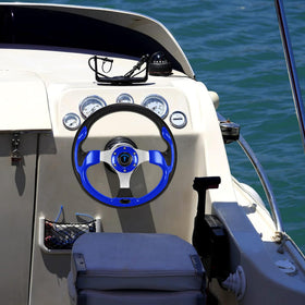 Jaxpare steering suits boats and carts for versatile use.
